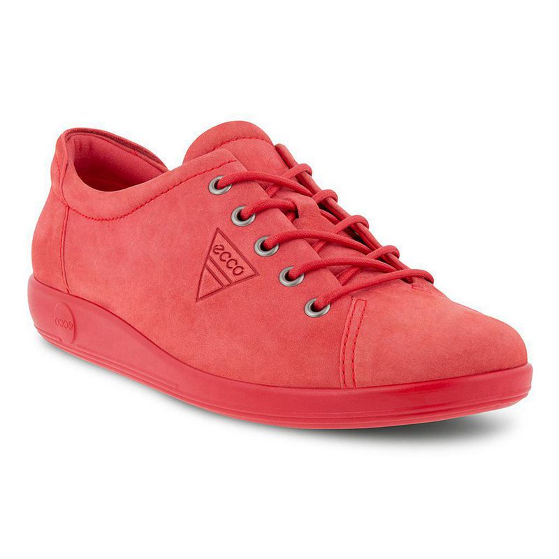 Women Flats Ecco Soft 2.0 - Sneakers Red - India KHXLZQ084